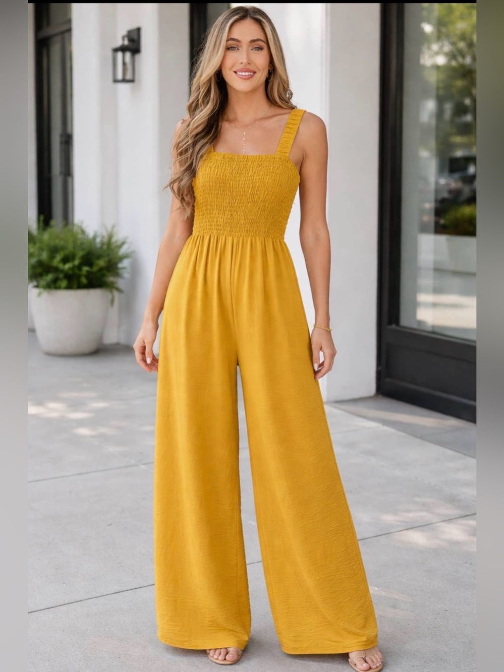 Rebecca Sleeveless Wide Leg Jumpsuit
Mustard